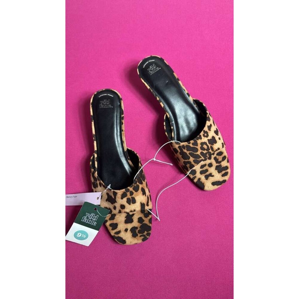 Wild Fable Leopard Print Slide Sandals Women’s Memory Foam Open Toe Size 9 1/2 - Picture 4 of 4